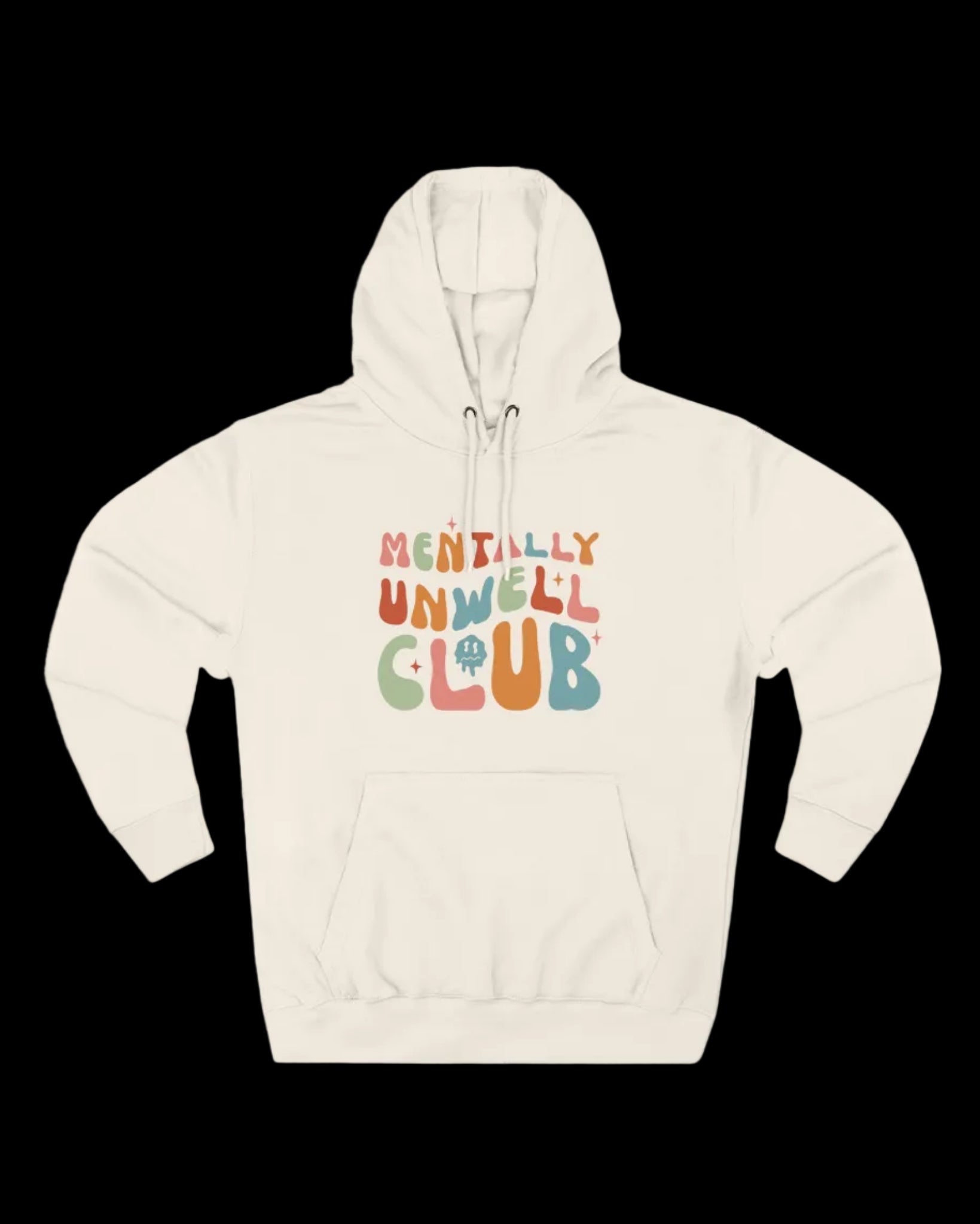 Hoodie — Mentally Unwell Club Retro Graphic Fleece Hoodie