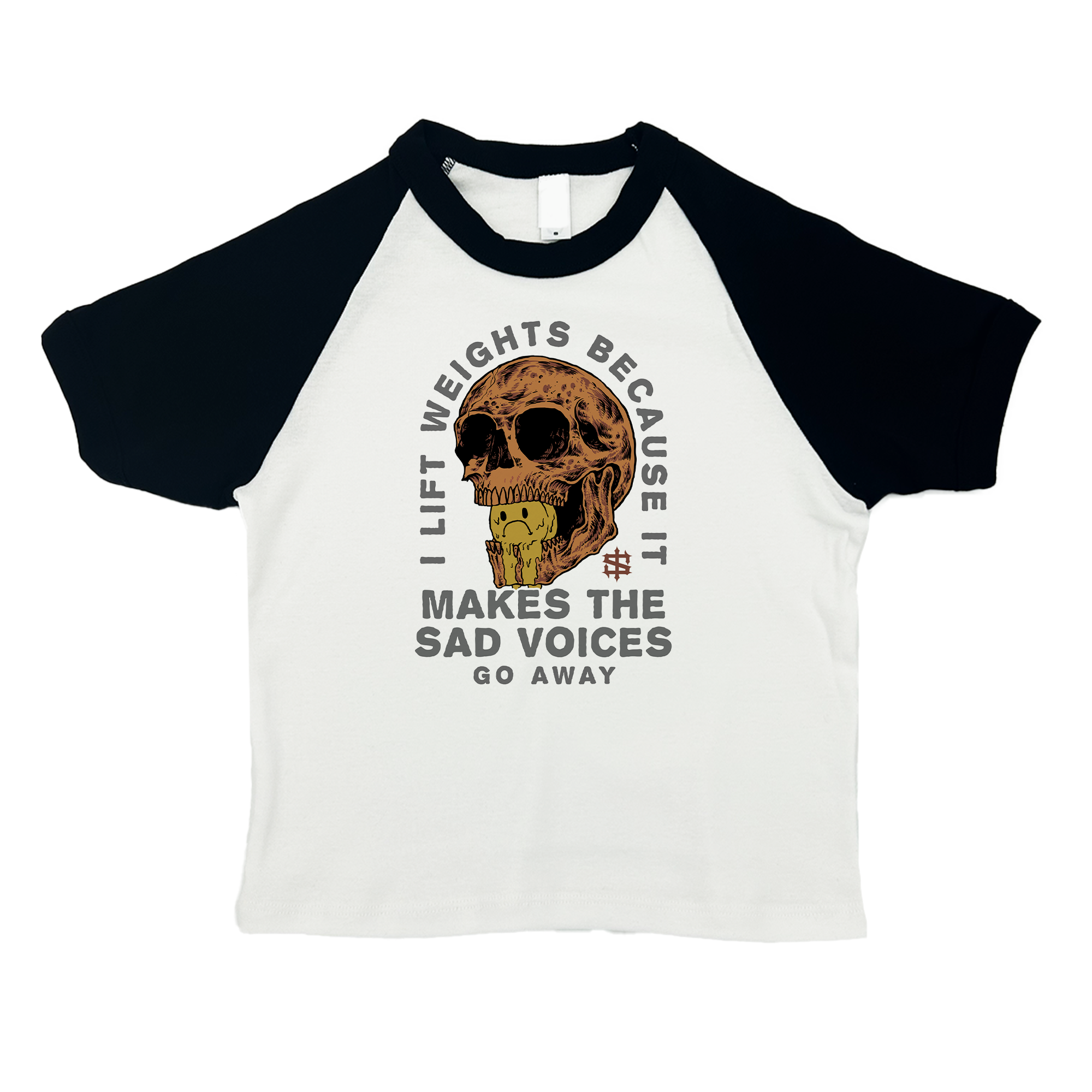 Sad Voices V3 Baby Tee Raglan