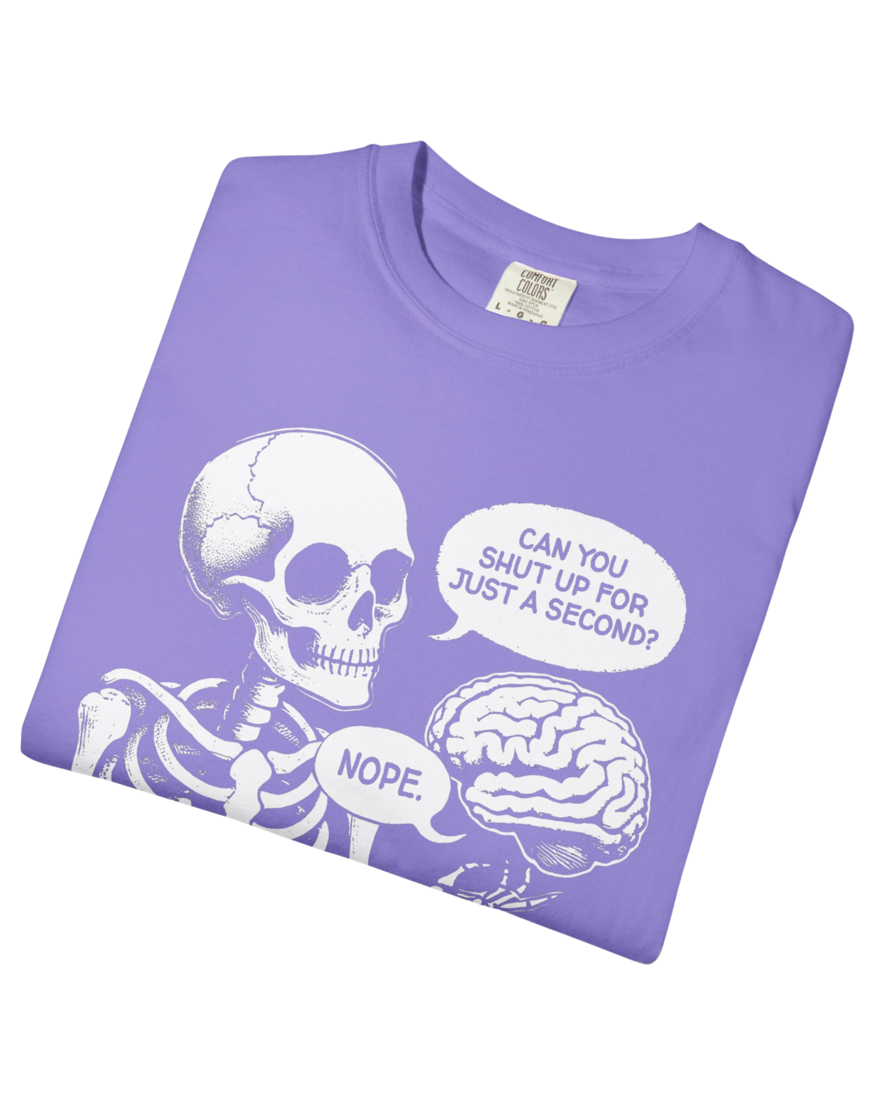 Skeleton Holding Brain Tee
