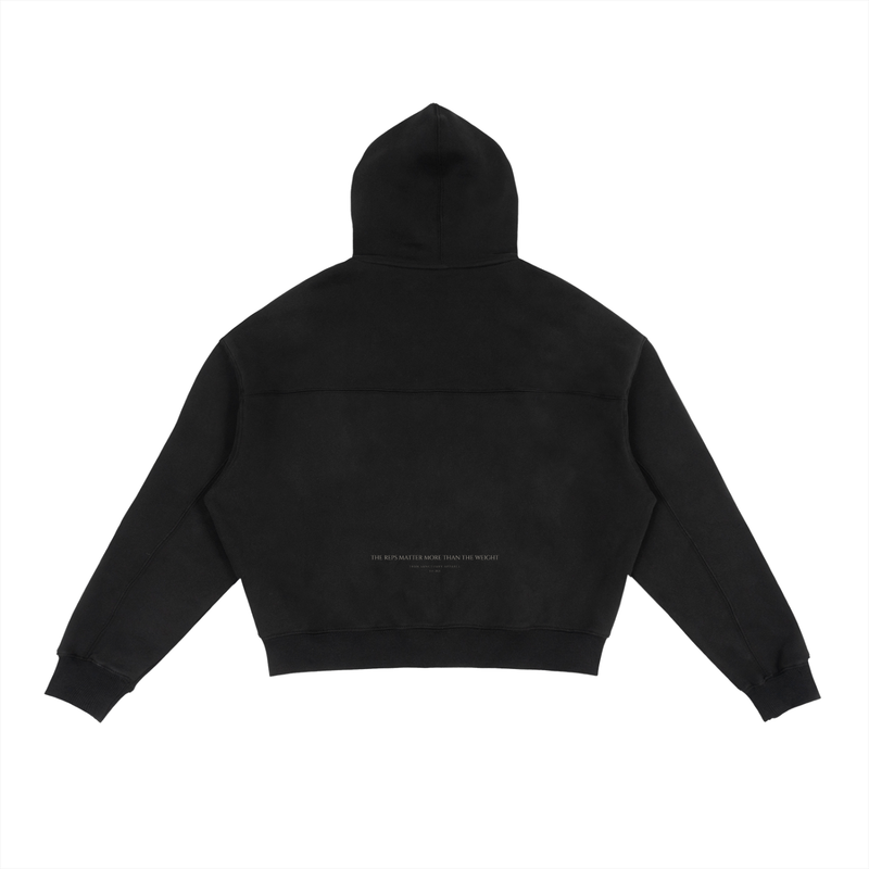 The reps matter more Fleece Zip-Up Boxy Hoodie