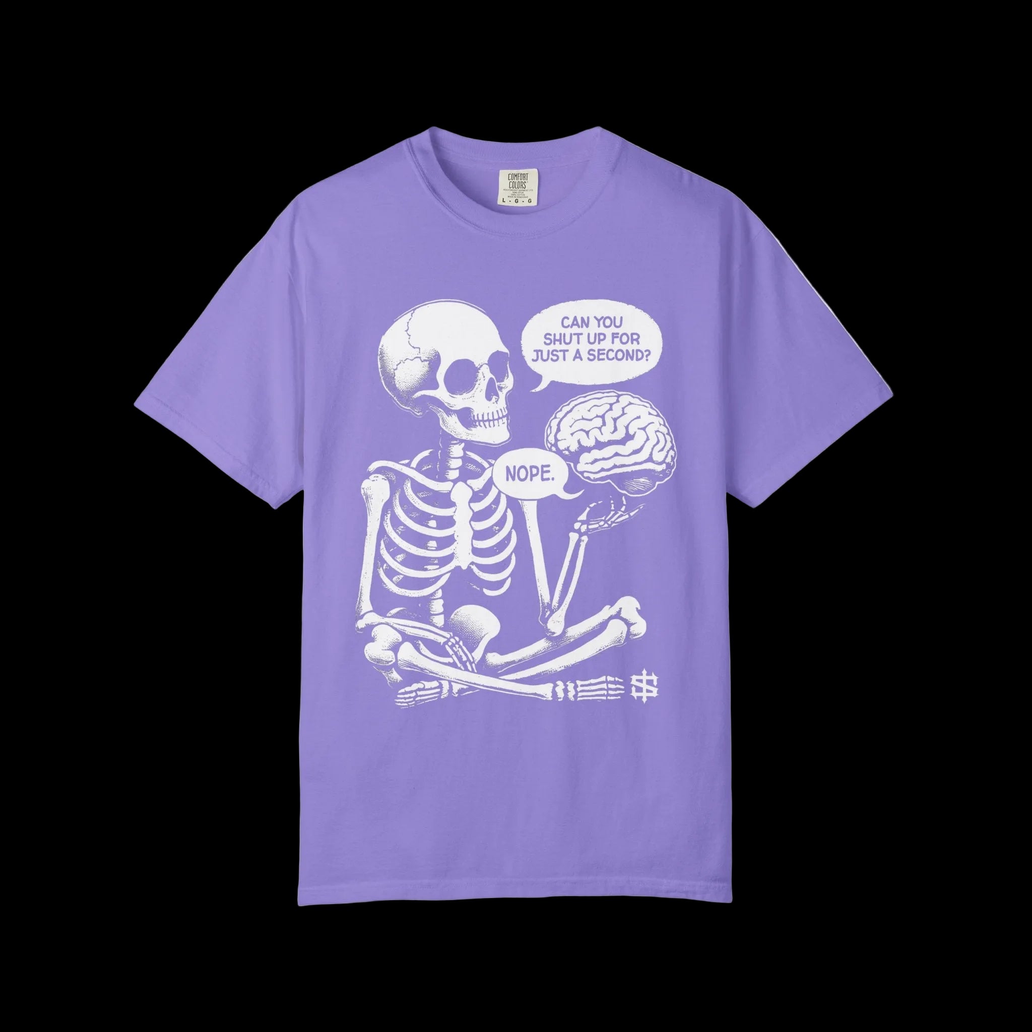 Skeleton Holding Brain T-shirt | Funny Skull Brain Graphic