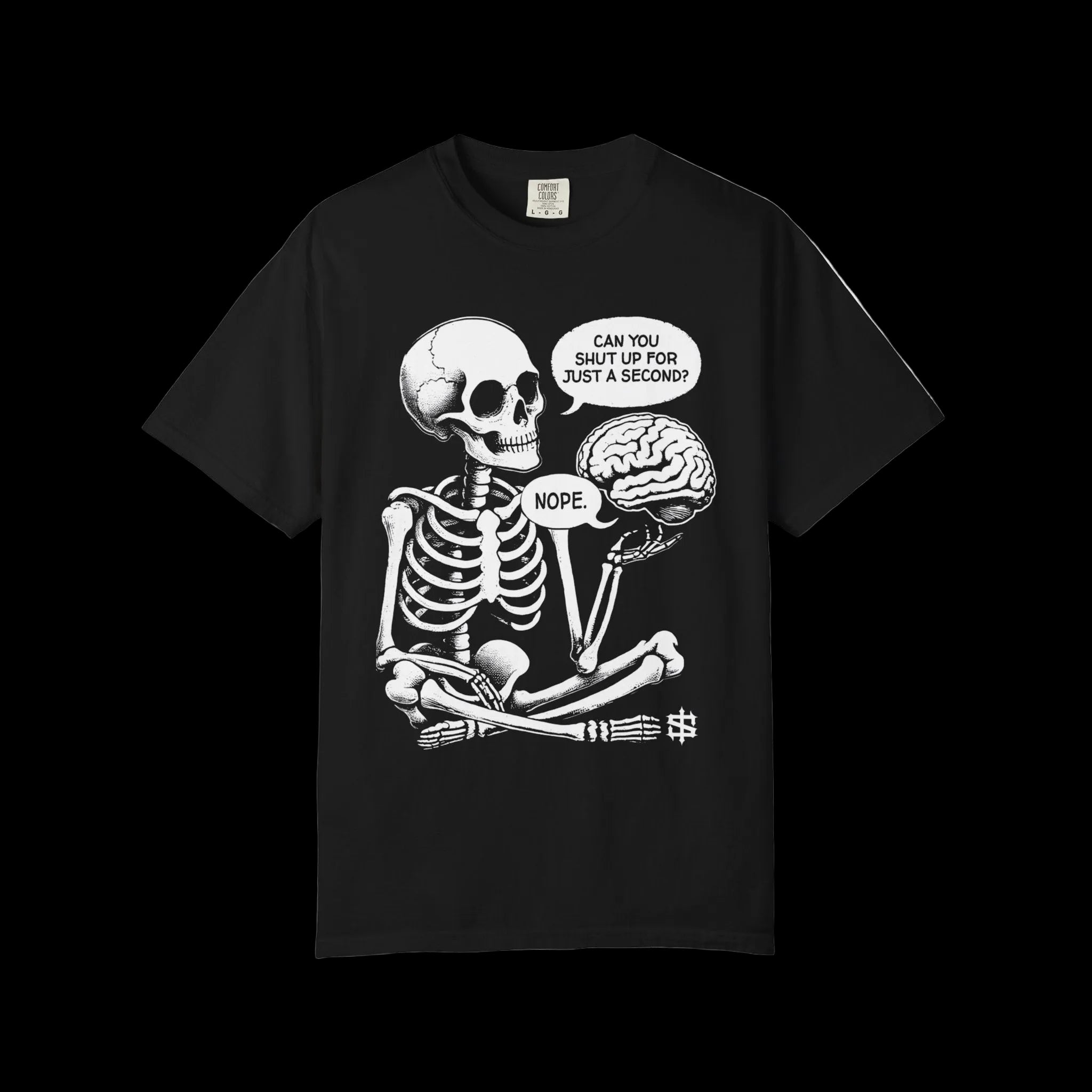 Skeleton Holding Brain T-shirt | Funny Skull Brain Graphic