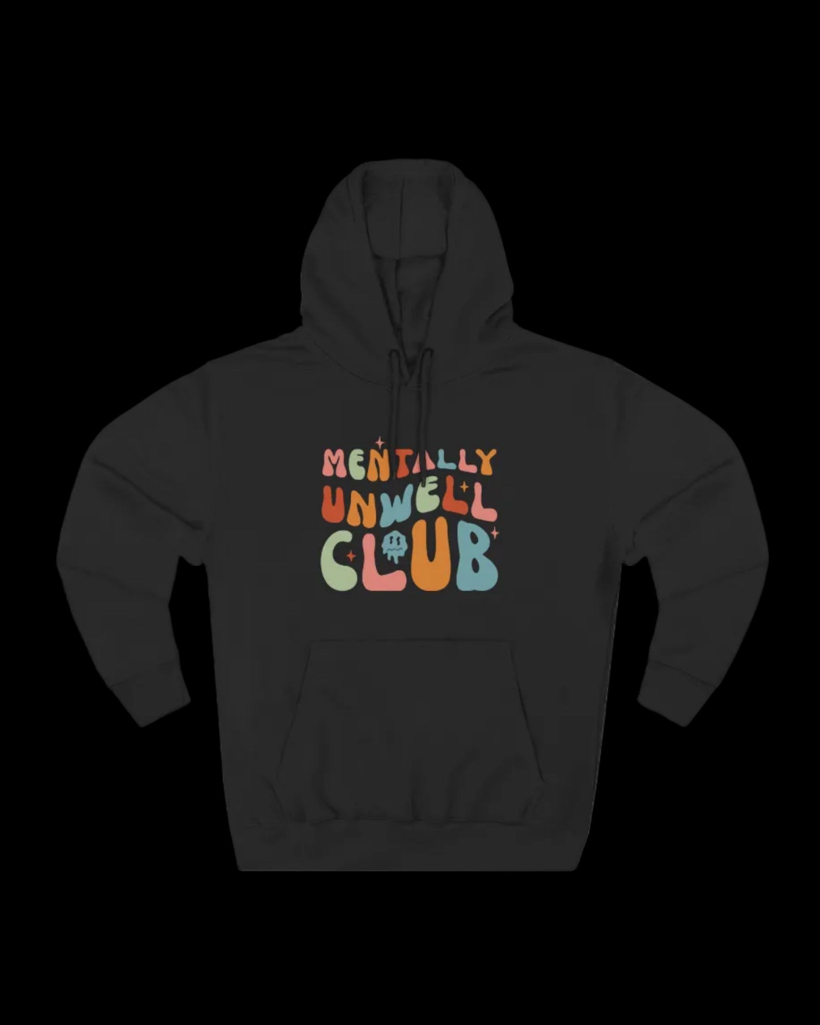 Hoodie — Mentally Unwell Club Retro Graphic Fleece Hoodie