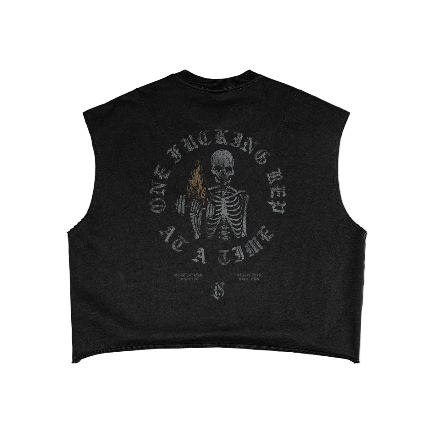 One F-ing Rep French Terry Boxy Crop Tank Top