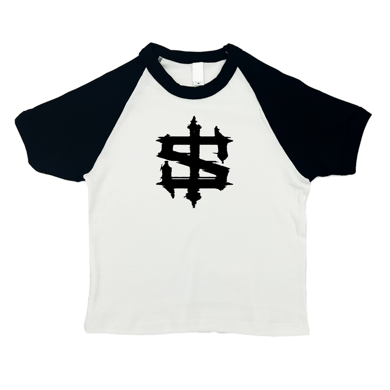 Brushed Logo Baby Tee Raglan