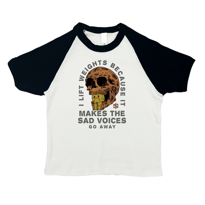 Sad Voices V3 Baby Tee Raglan