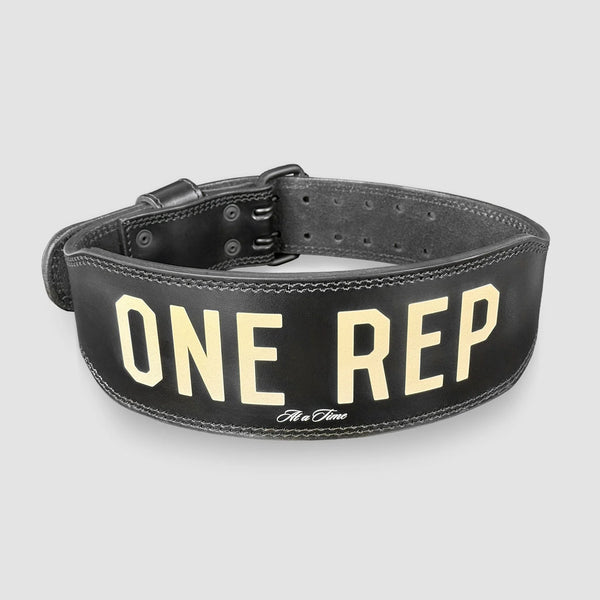IronSanctuary x Aesthreadics “One Rep at a Time” Custom Leather Weightlifting Belt