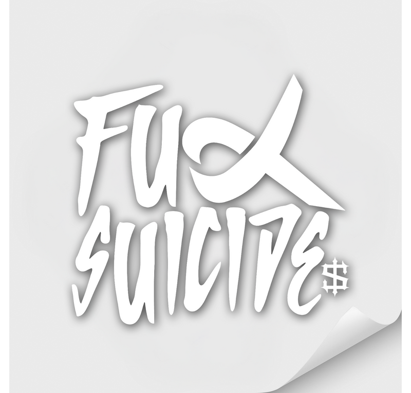 F Suicide Car Sticker 5"x4.5"