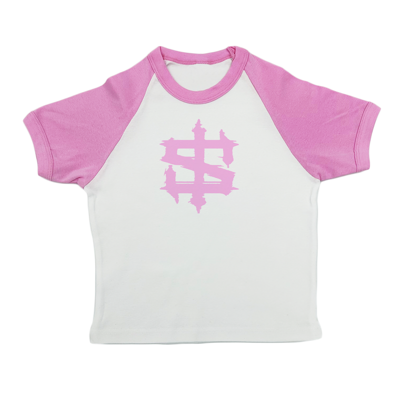 Brushed Logo Baby Tee Raglan