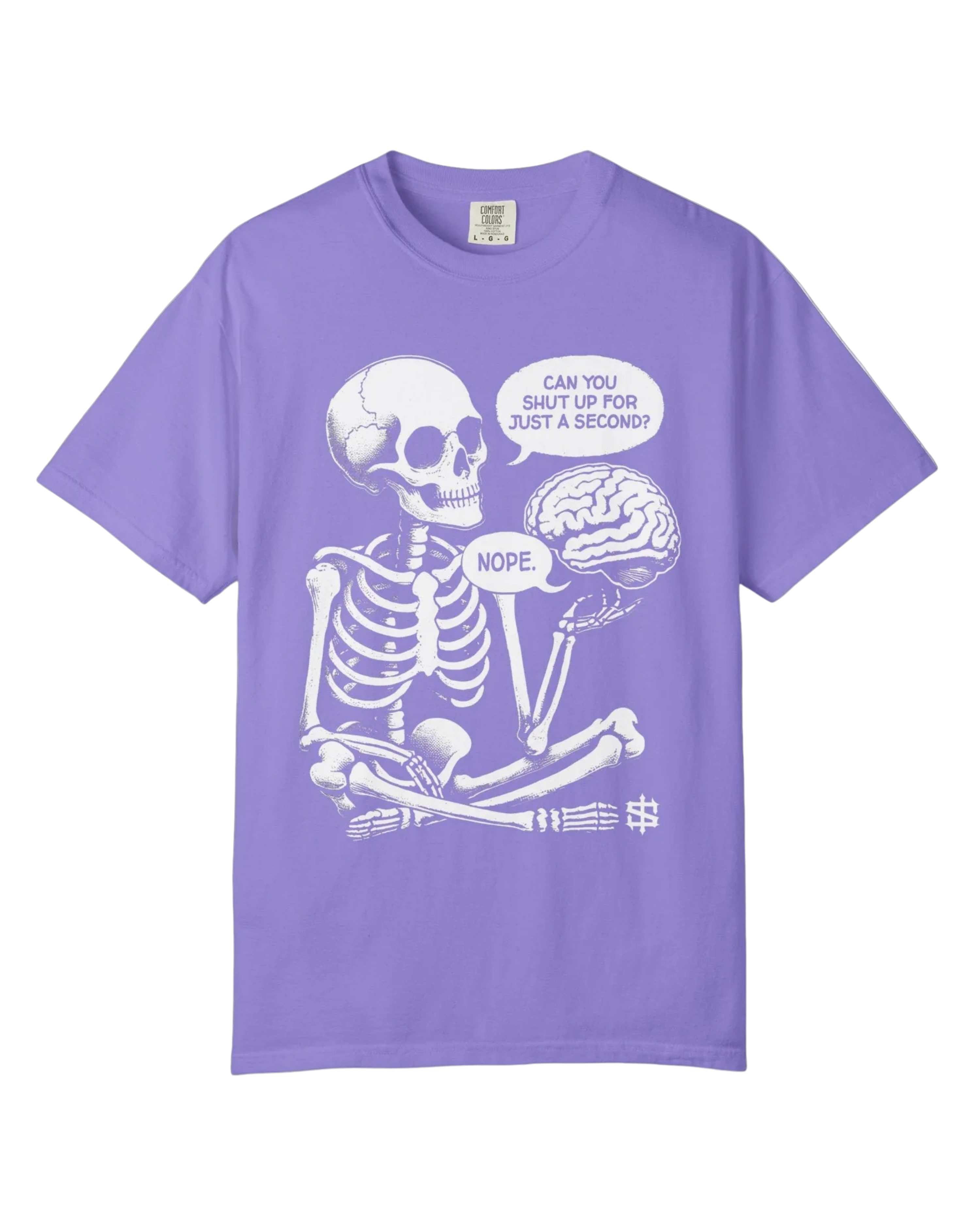 Skeleton Holding Brain Tee
