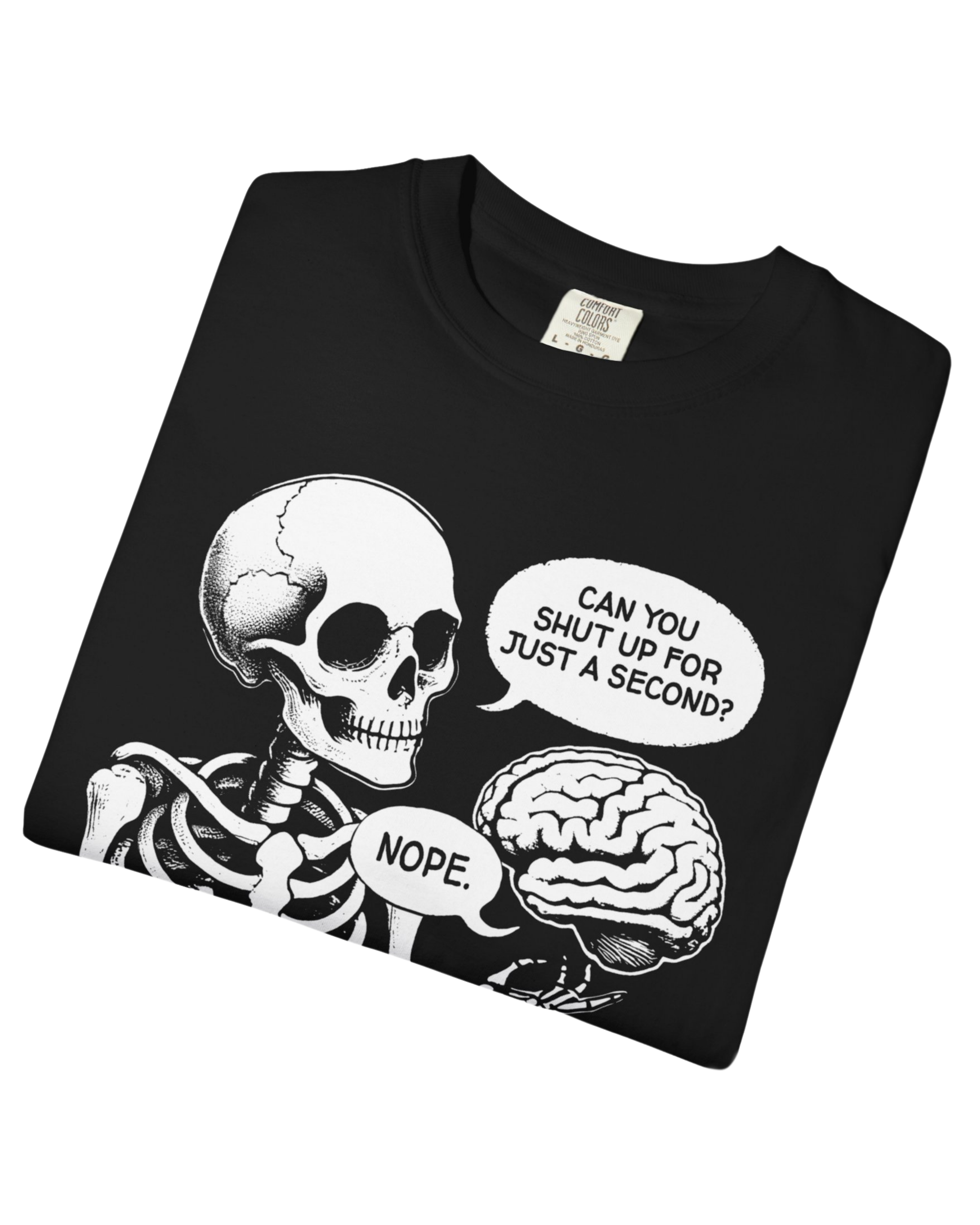 Skeleton Holding Brain Tee