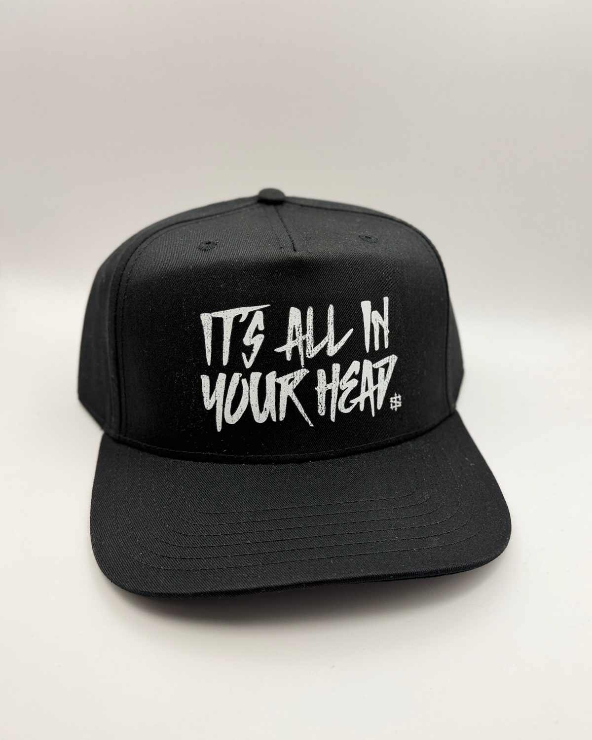 All in Your Head Snapback - Black, front view