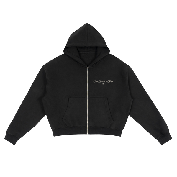 The reps matter more Fleece Zip-Up Boxy Hoodie