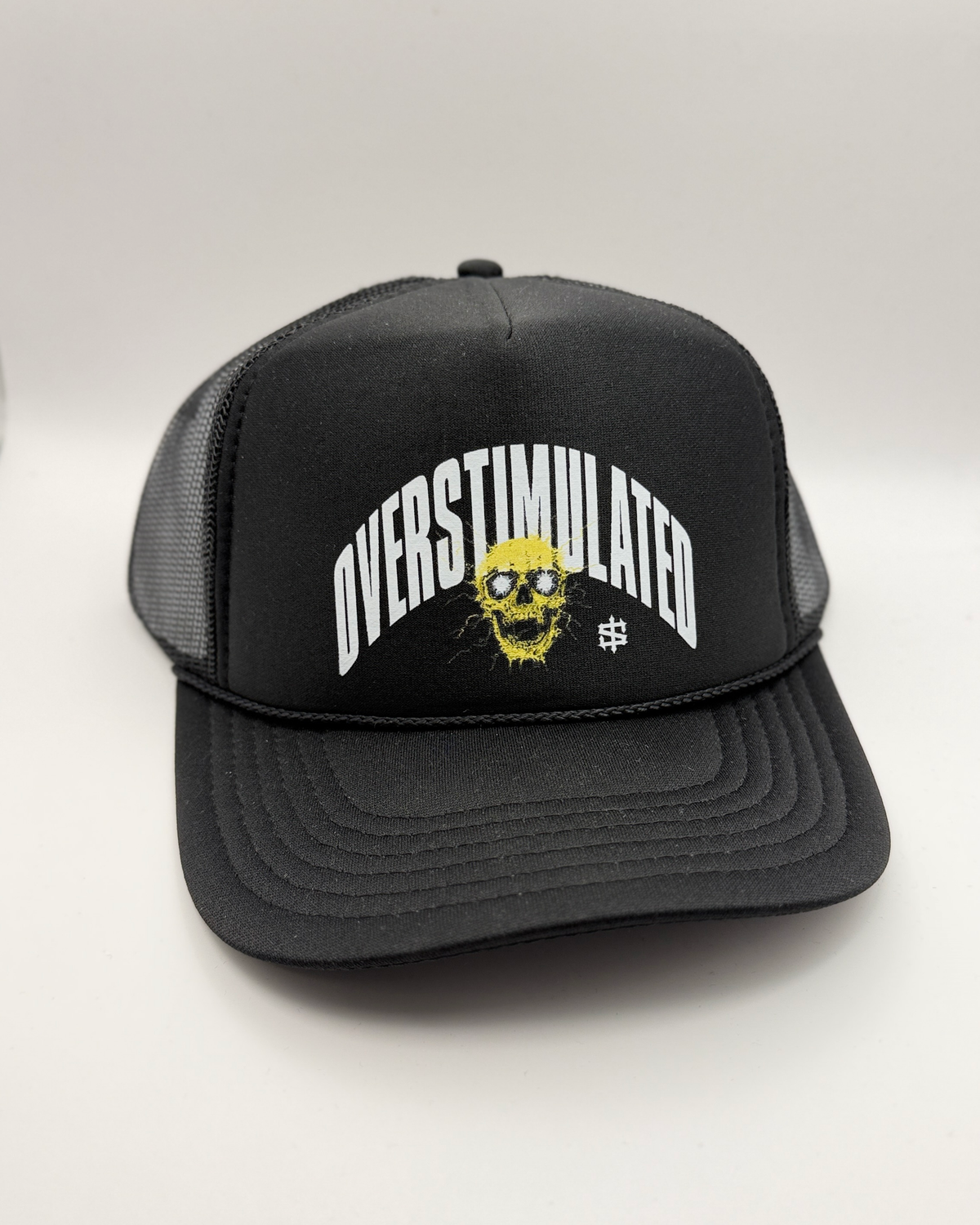 Overstimulated Trucker Hat - Black, front view
