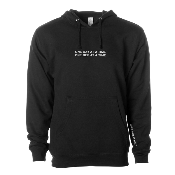 Wipe Sweat Here Embroidered Hoodie